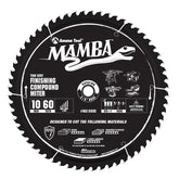 Amana Tool MA10060 Carbide Tipped Thin Kerf Finishing Compound Miter Mamba Contractor Series 10 Inch Dia x 60T, ATB+F, 8 Deg, 5/8 Bore Circular Saw Blade